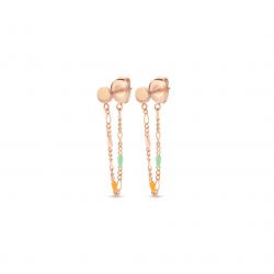 Boucles d'oreilles - Pamelona Boucles d'oreilles pendantes en acier rosé et émail, mini smarties