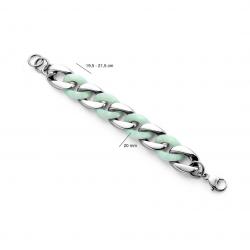 Bracelet - Lahna Bracelet en acier gourmette XXL epoxy vert d'eau