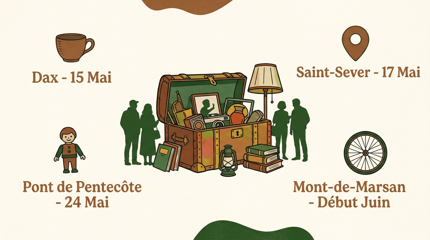 Agenda des vide-greniers à Dax et Saint-Sever dans les Landes
