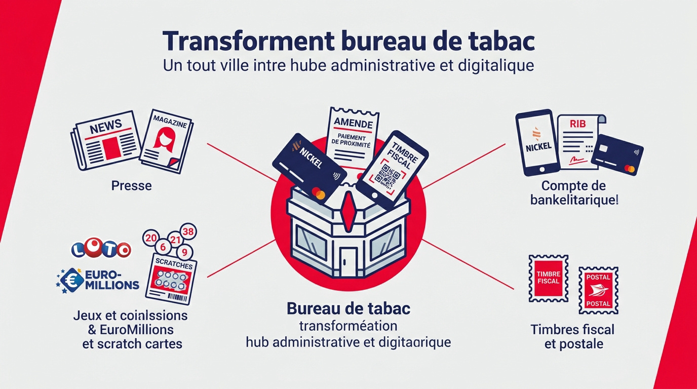 Un buraliste accueillant proposant des services numériques et administratifs