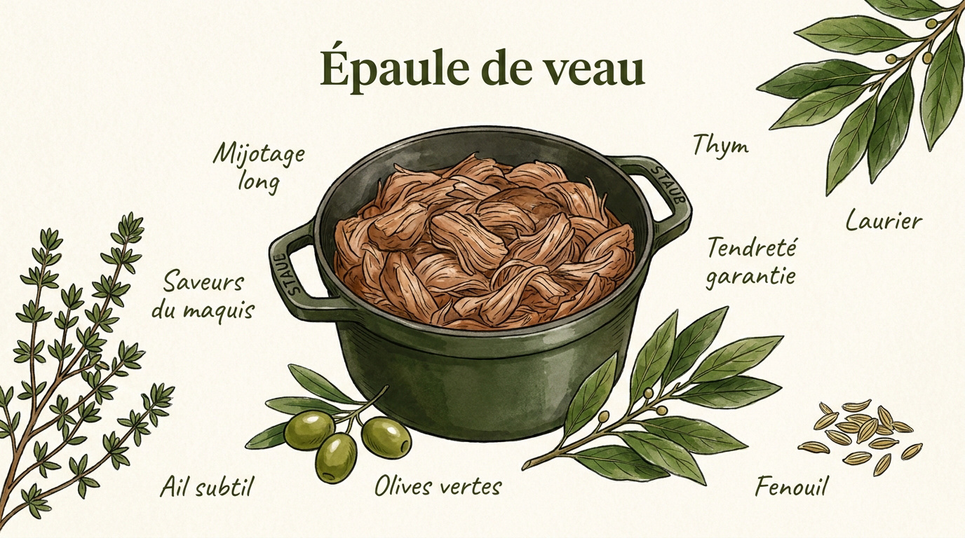 Morceaux d'épaule de veau frais pour sauté corse