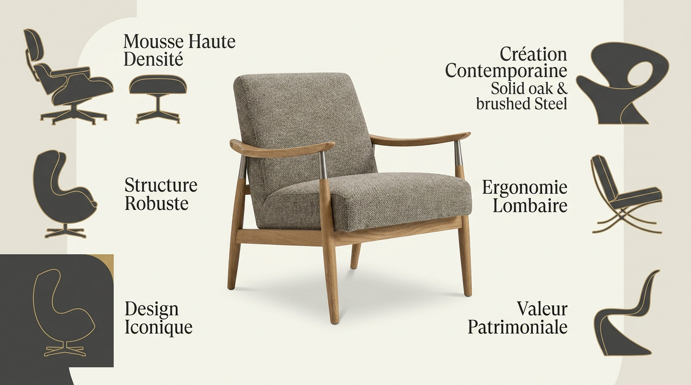 Fauteuil design élégant dans un intérieur moderne soulignant l'héritage et le confort