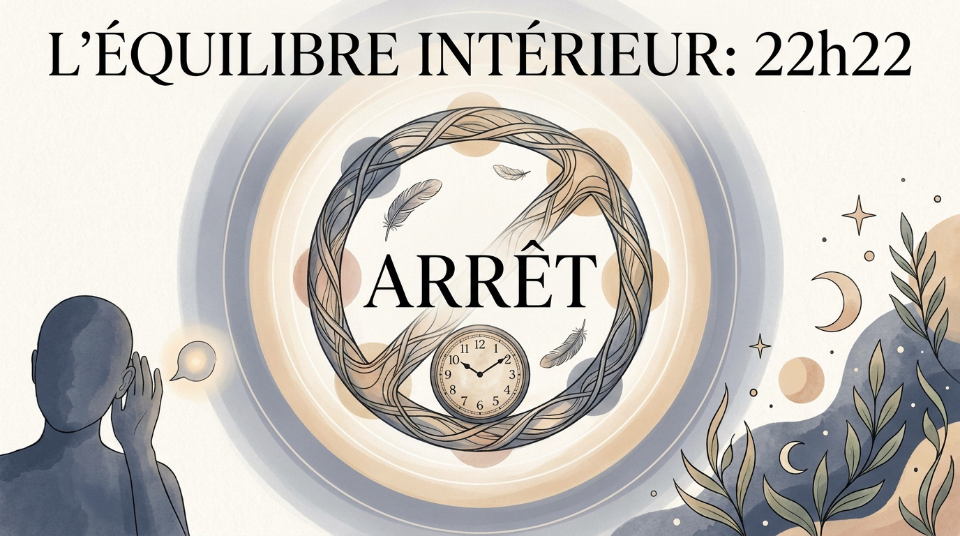 Représentation symbolique de l'équilibre intérieur et de l'heure miroir 22h22