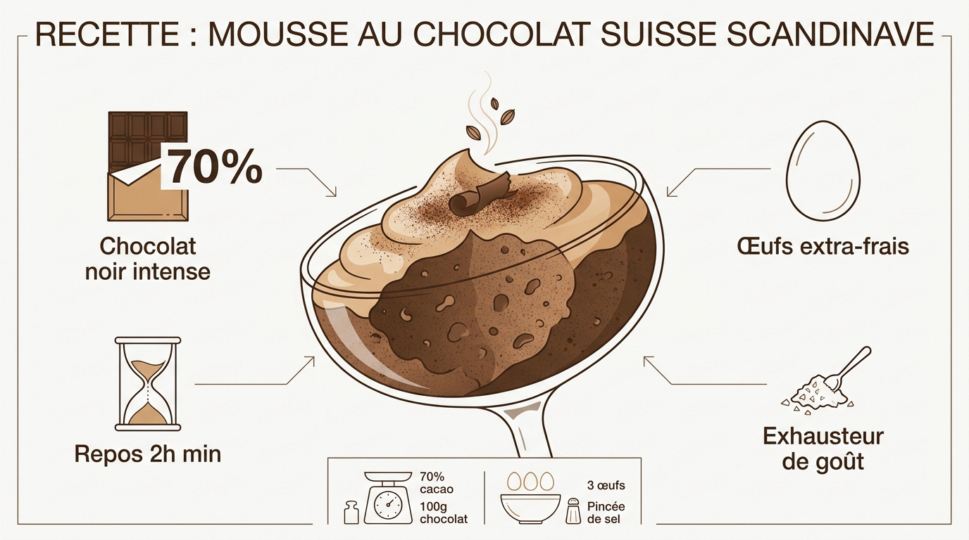 Mousse au chocolat noir onctueuse