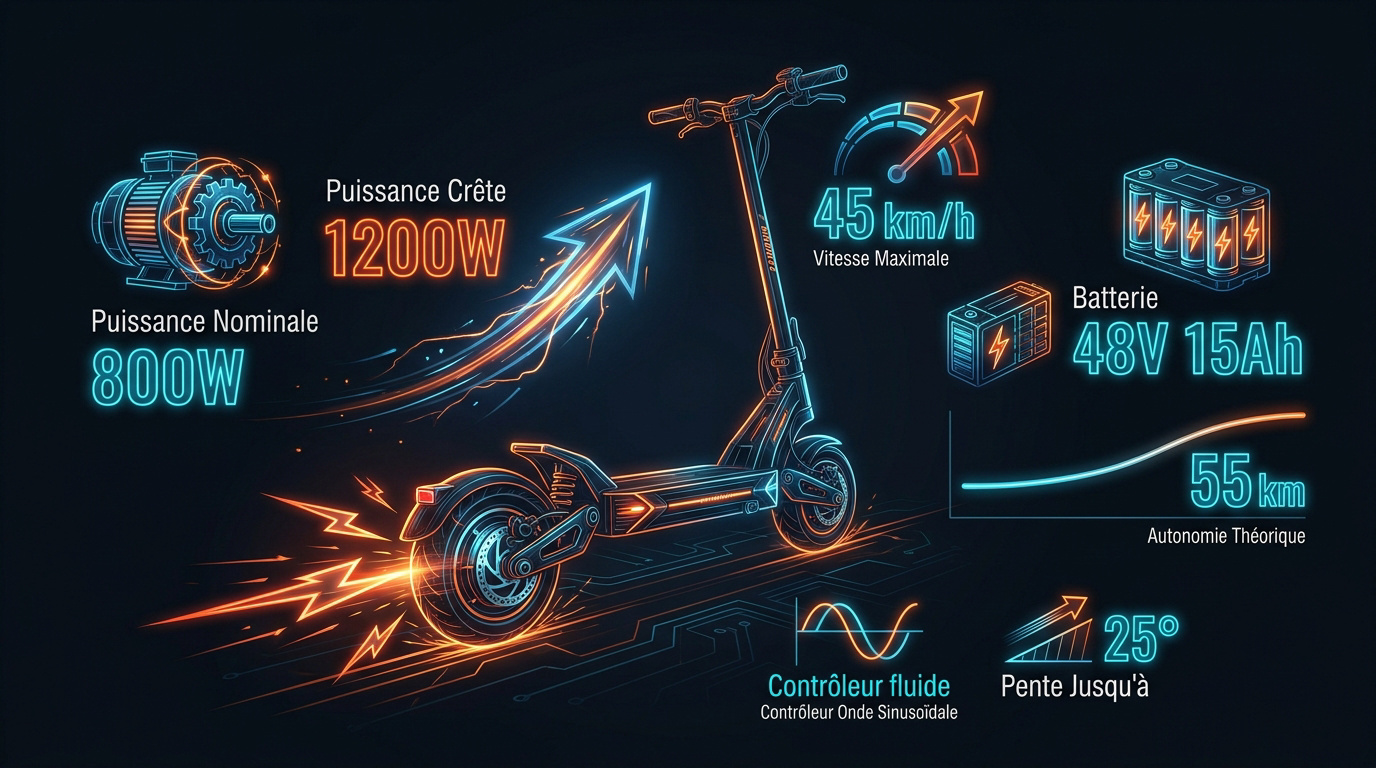 Trottinette électrique KuKirin G2 en pleine accélération