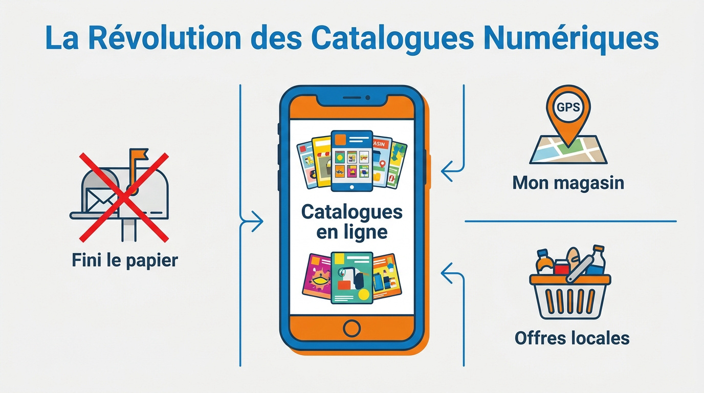 Consultation d'un catalogue Leclerc numérique sur smartphone