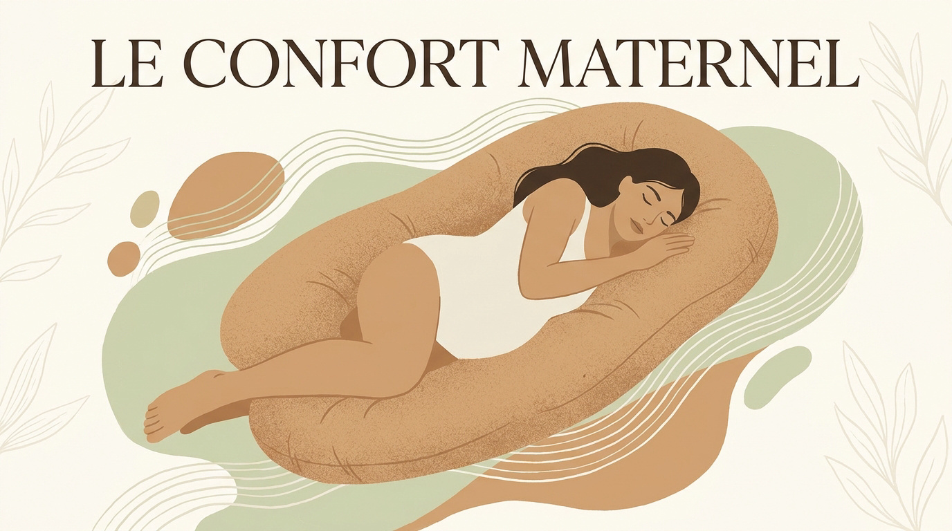 Femme enceinte dormant confortablement avec un coussin de grossesse