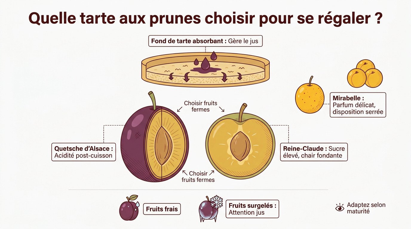 Une délicieuse tarte aux prunes dorée sortant du four
