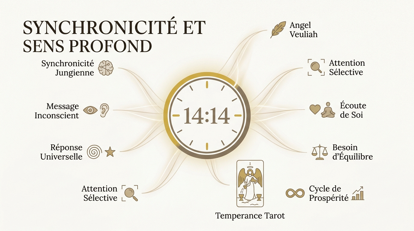 Horloge affichant une heure miroir symbolisant la synchronicité