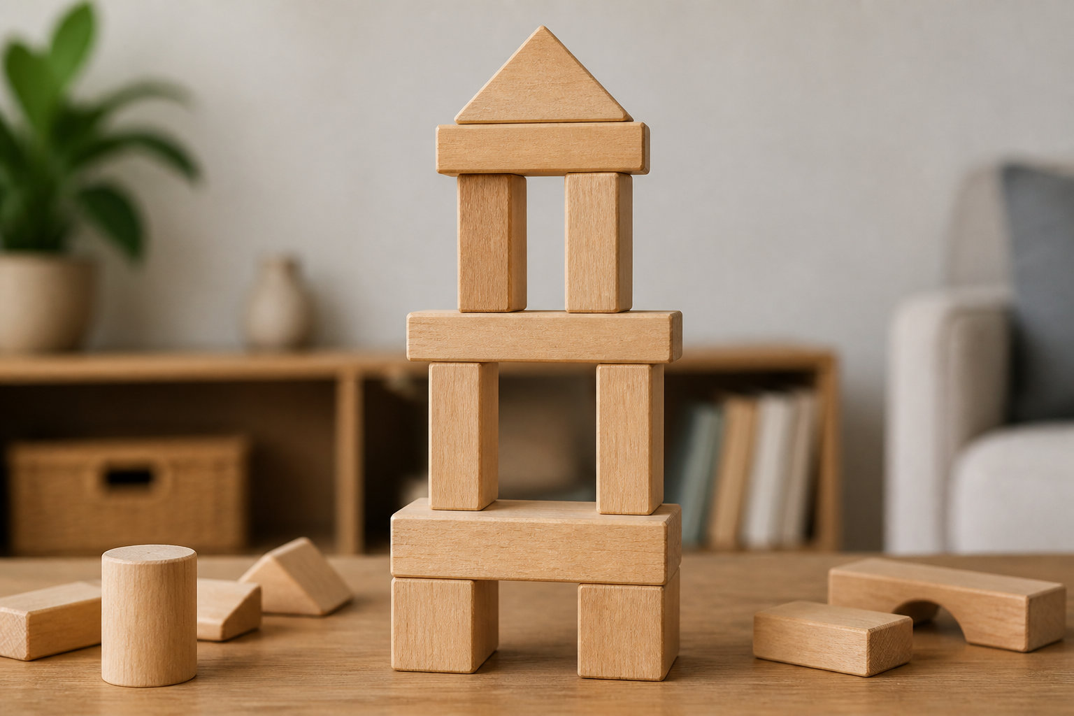 Les cubes en bois pour les futurs petits architectes