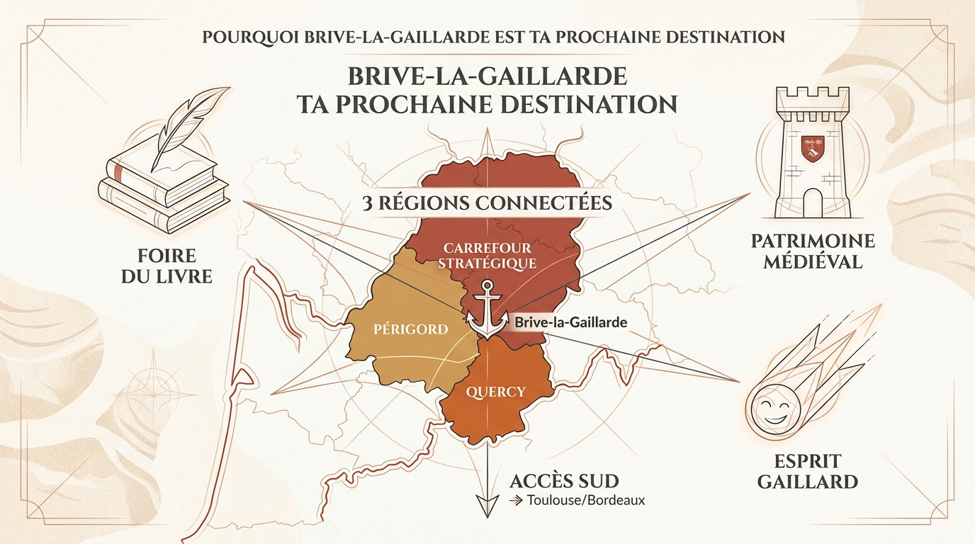 Vue du centre historique de Brive-la-Gaillarde en Corrèze