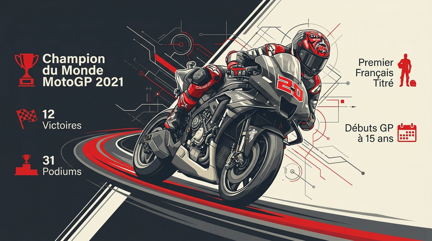 Fabio Quartararo célébrant son titre de champion du monde MotoGP 2021 avec Yamaha