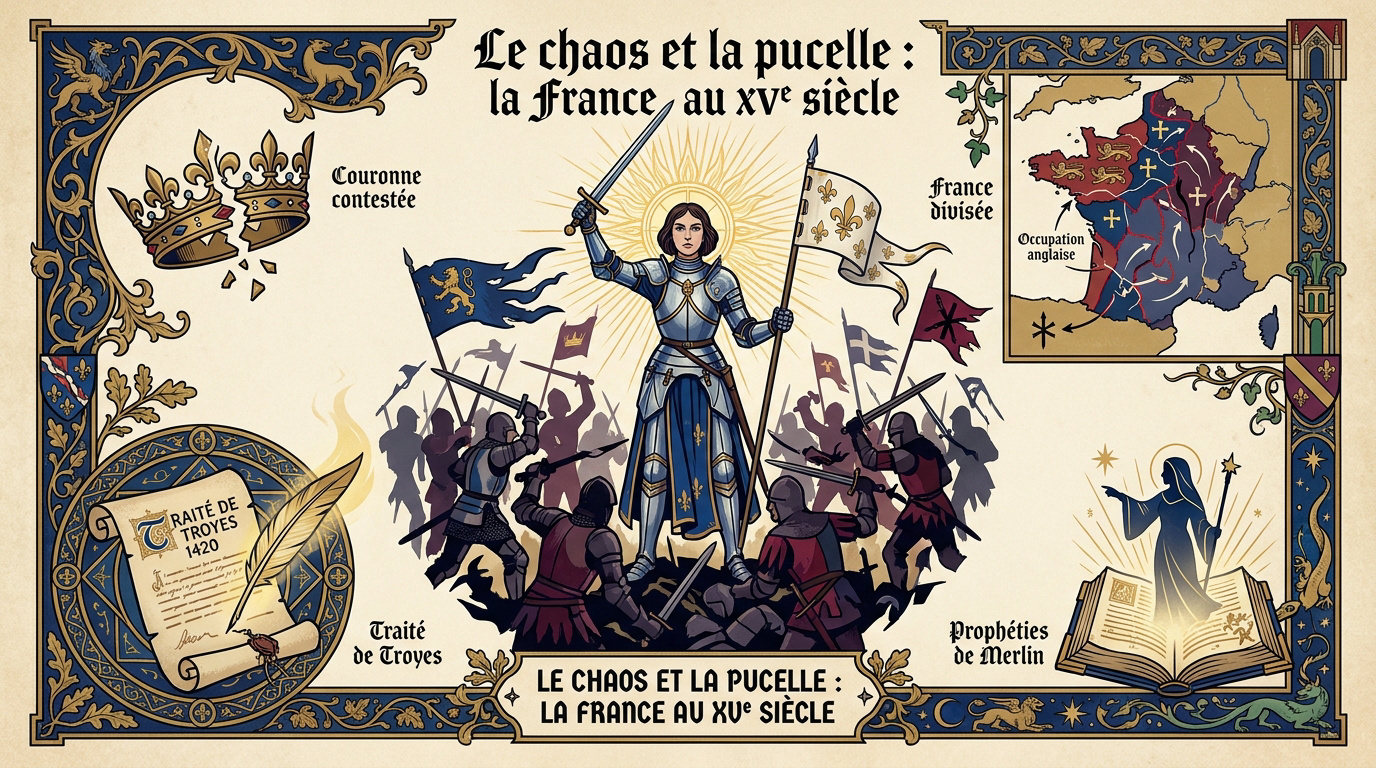 Représentation historique de Jeanne d'Arc durant le chaos du XVe siècle en France