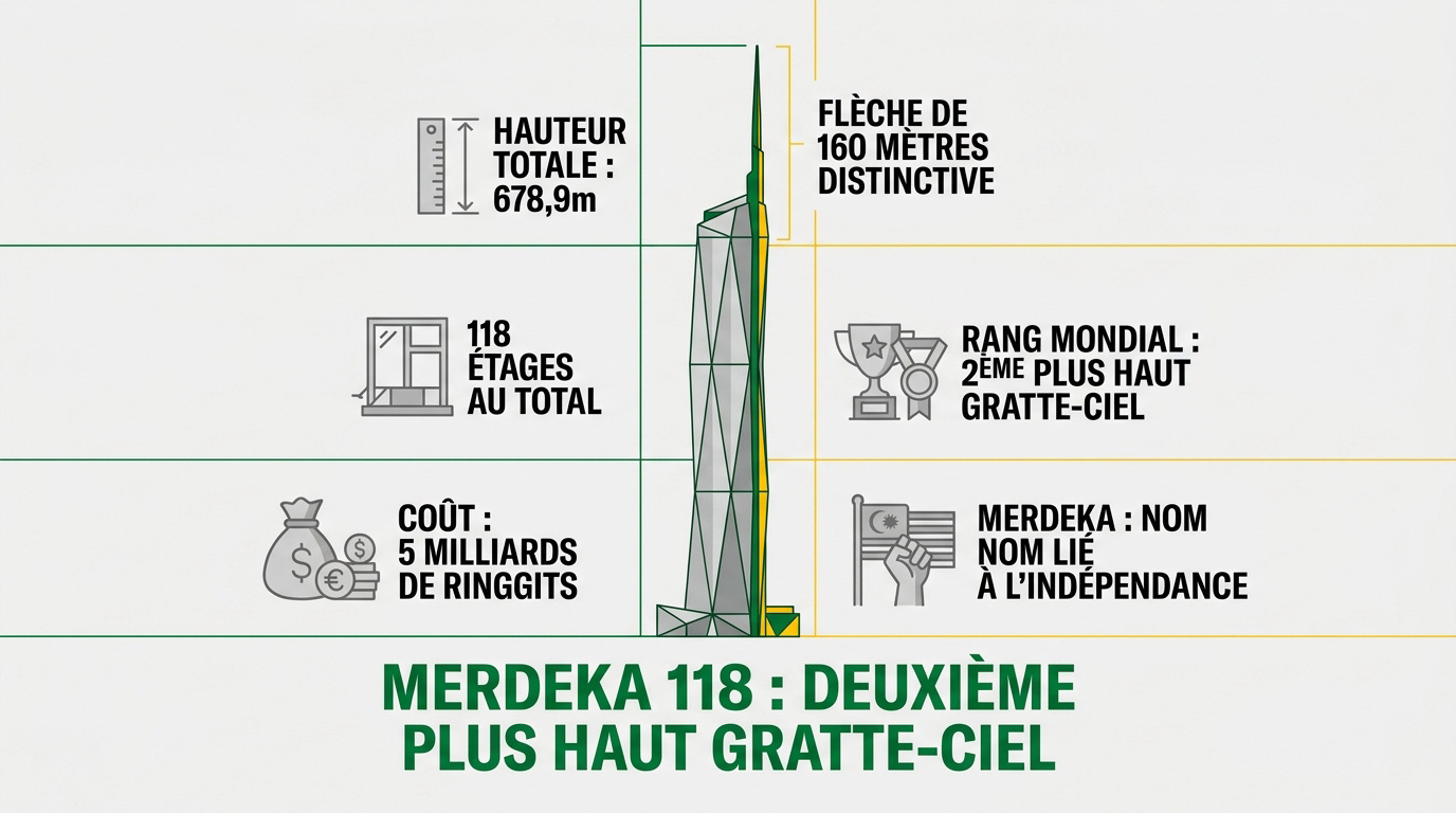 Le gratte-ciel Merdeka 118 dominant la skyline de Kuala Lumpur