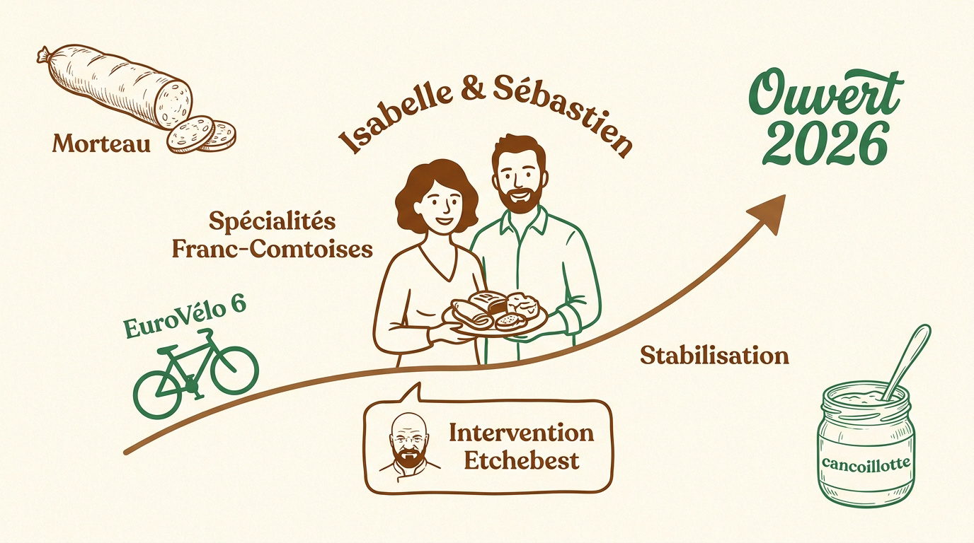 Isabelle et Sébastien devant La Sarriette