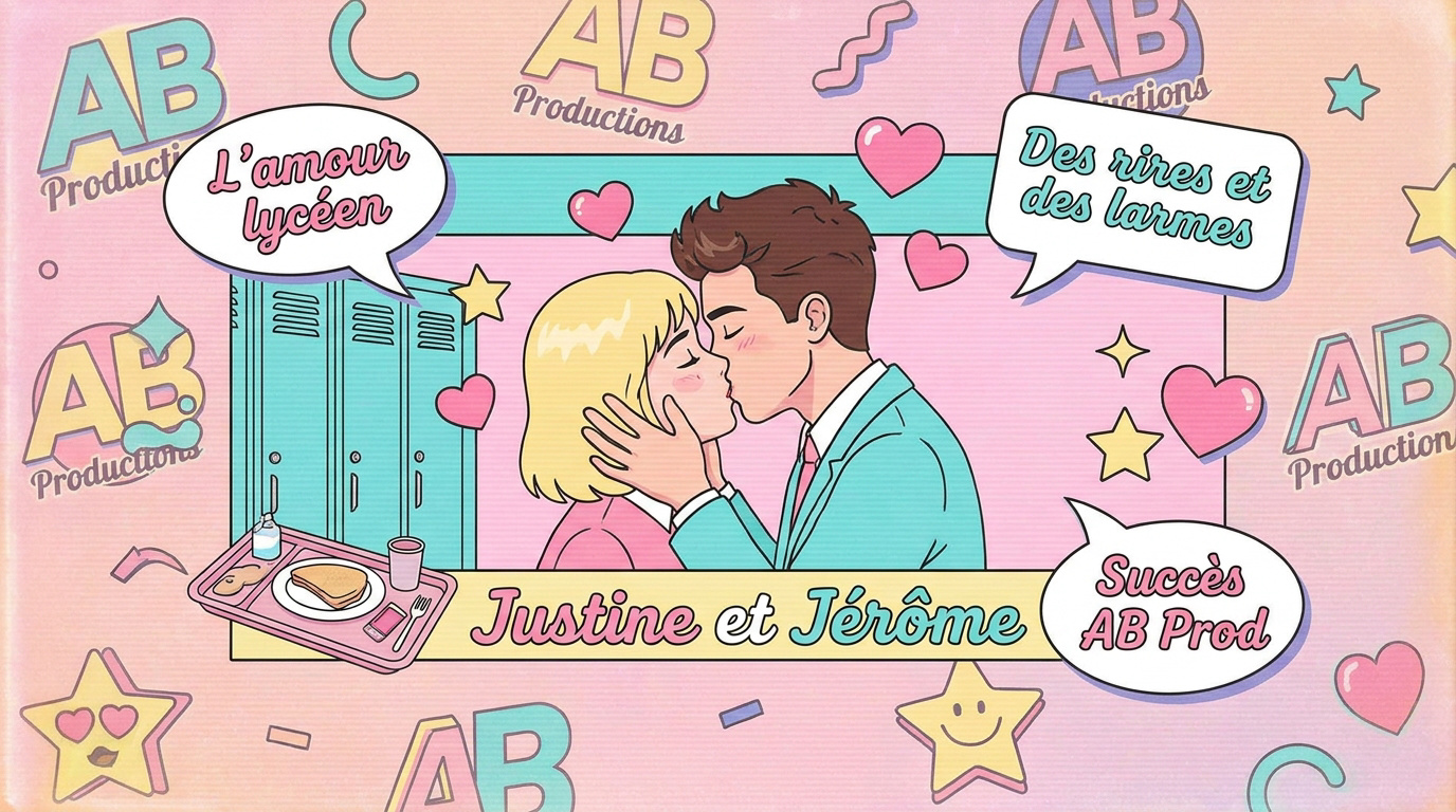 Justine et Jérôme discutant à la cafétéria dans la série Premiers Baisers