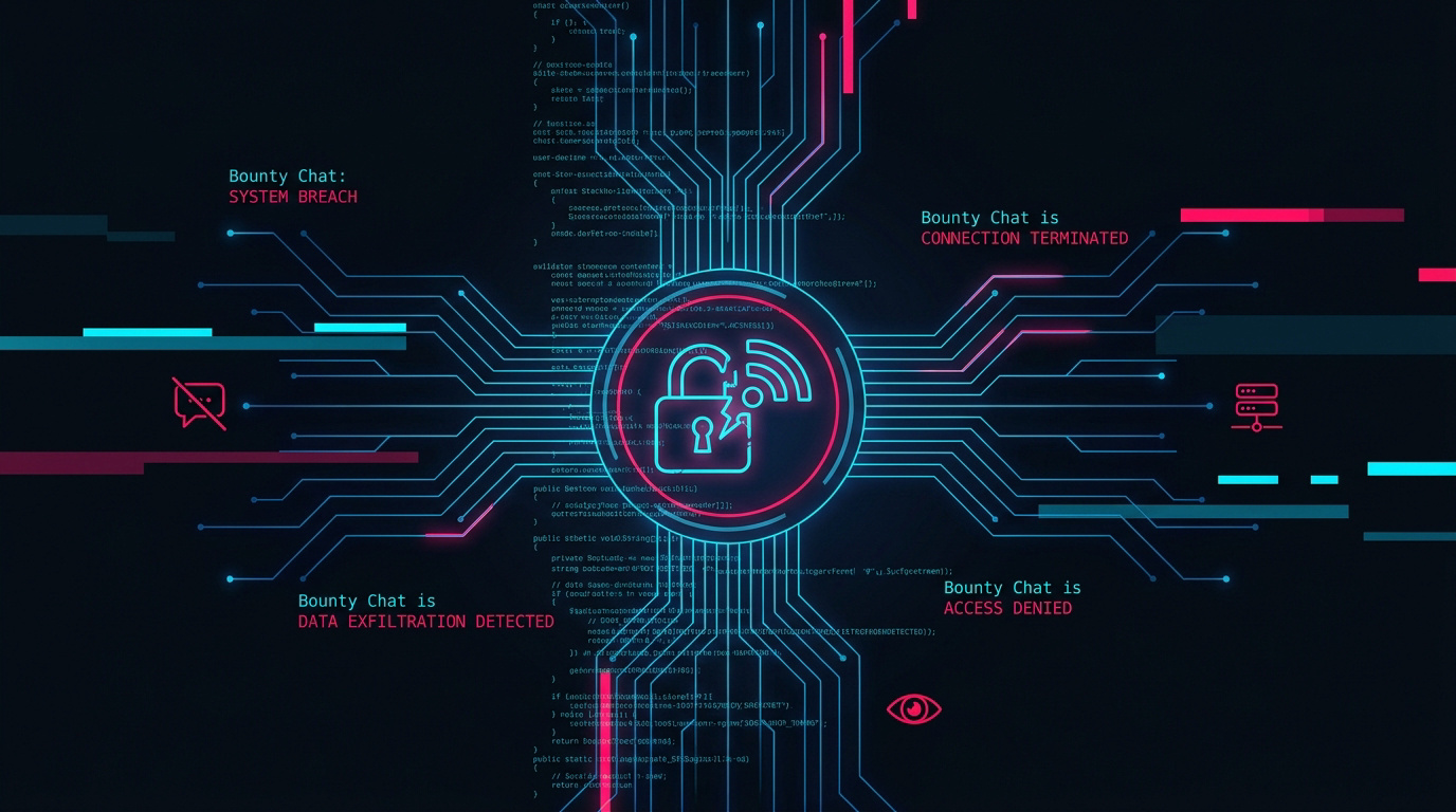 Illustration des risques de cybersécurité sur Bounty Chat