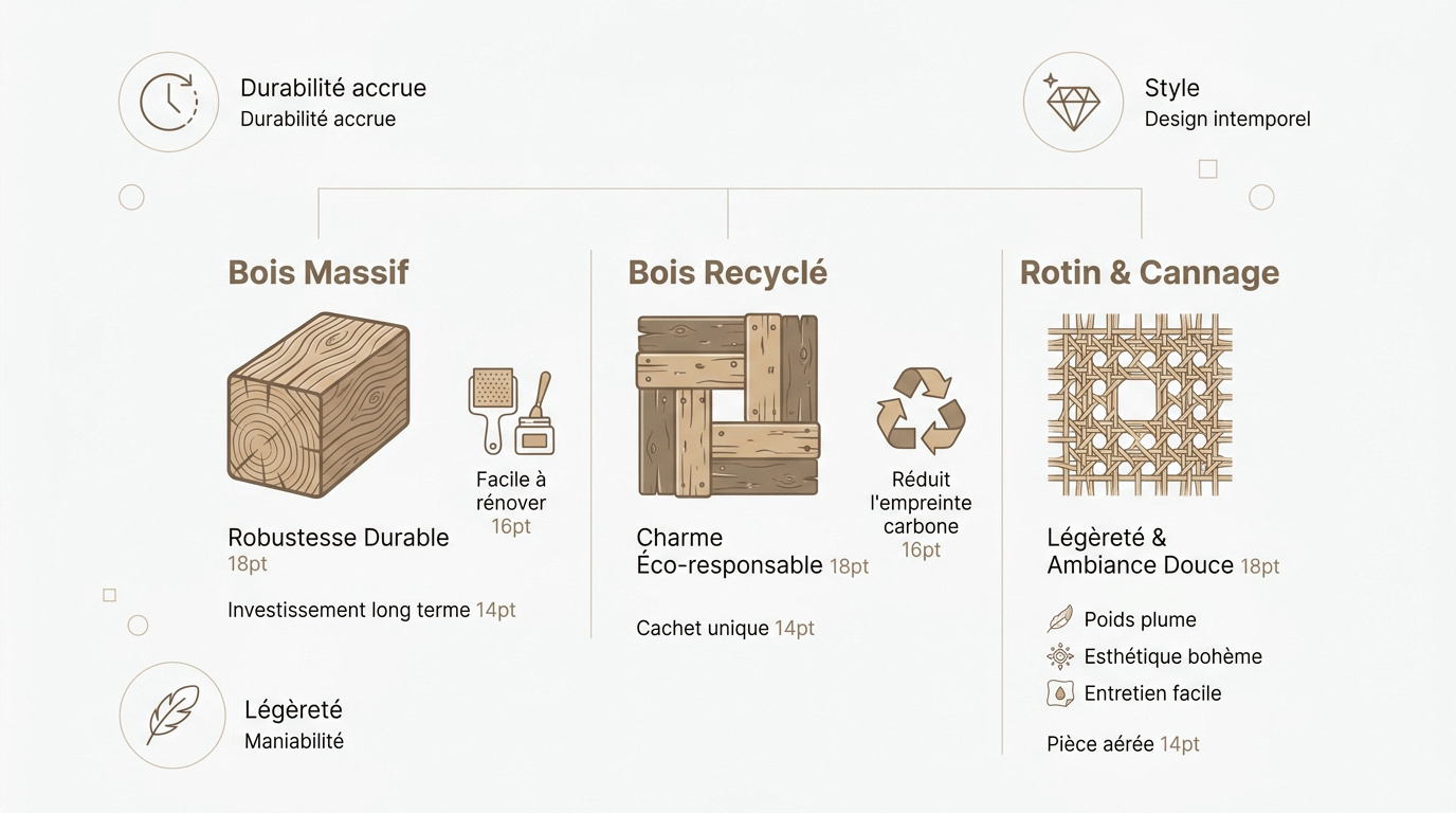 Comparatif matériaux tête de lit bois massif et recyclé