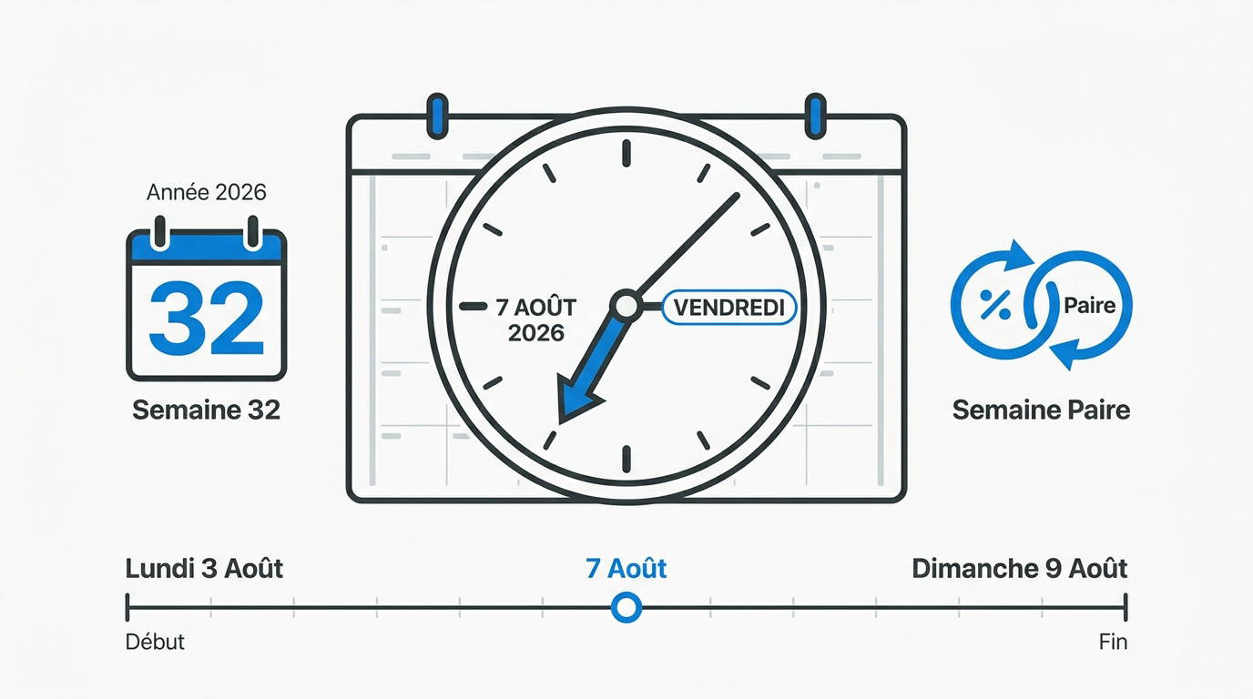 Infographie sur l'organisation temporelle et la gestion des semaines