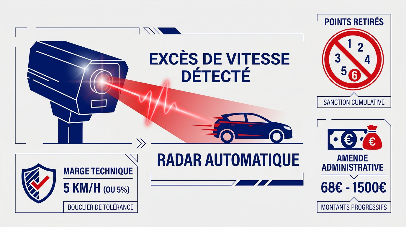 Radar automatique contrôlant un excès de vitesse sur la route