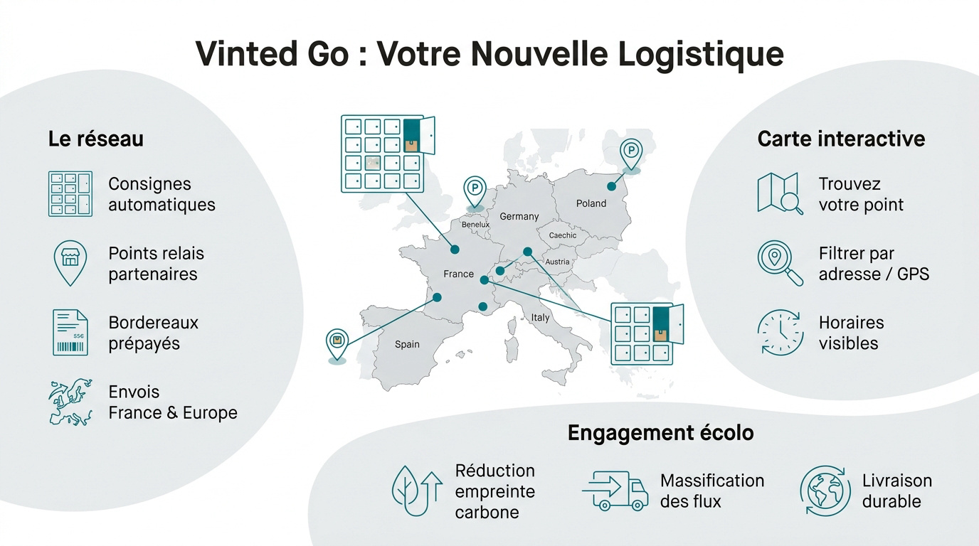 Consignes automatiques Vinted Go pour la logistique en France et en Europe