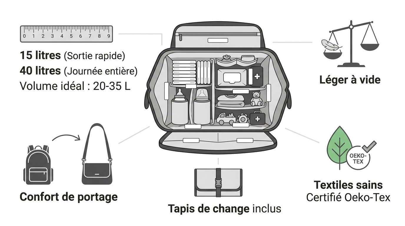 Caractéristiques essentielles d'un sac à langer durable et organisé