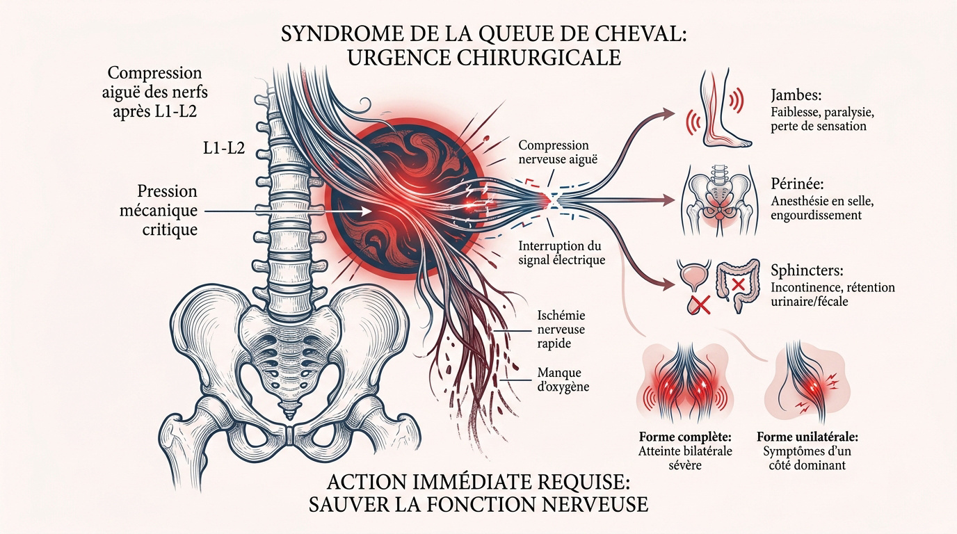 Compression des racines nerveuses de la queue de cheval